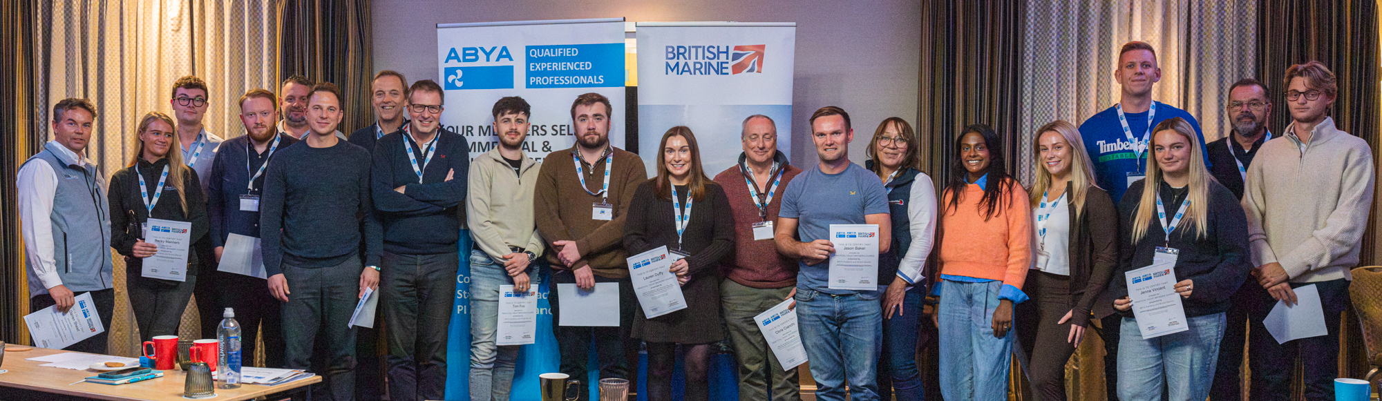 Course delegates pictured with their attendance certificates