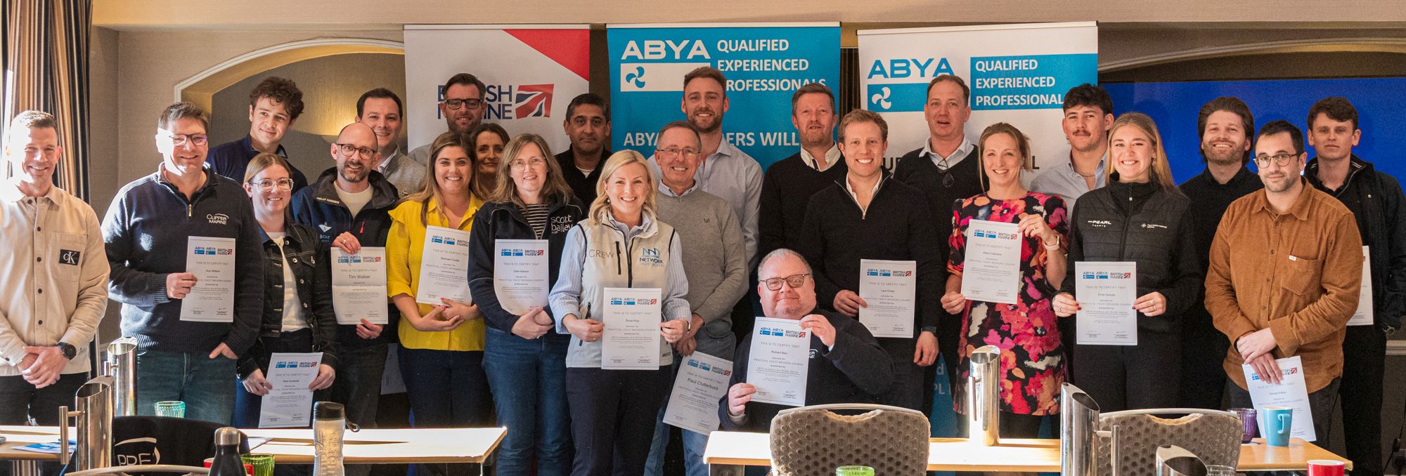 Course delegates pictured with their attendance certificates