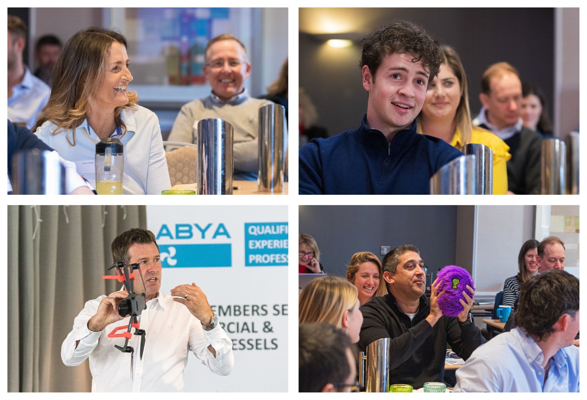 Delegates taking part in a classroom-based brokerage training session